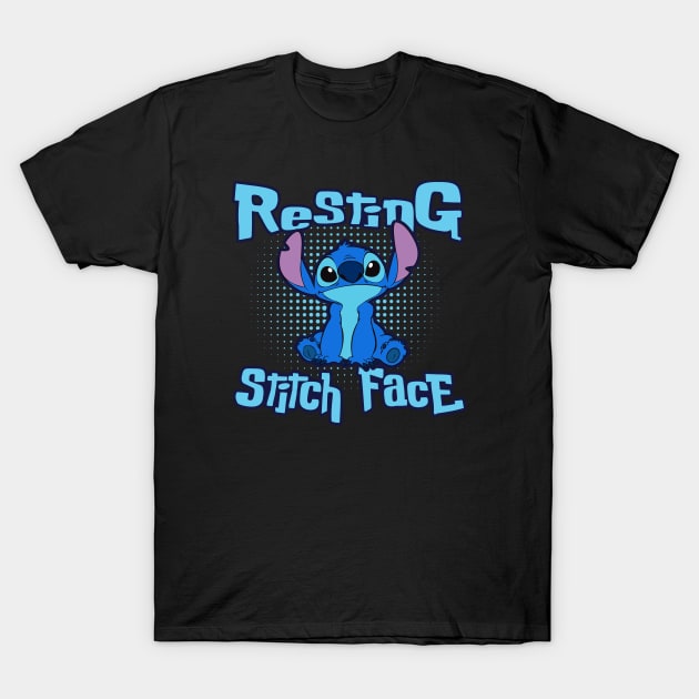 Resting Stitch Face T-Shirt by Alema Art